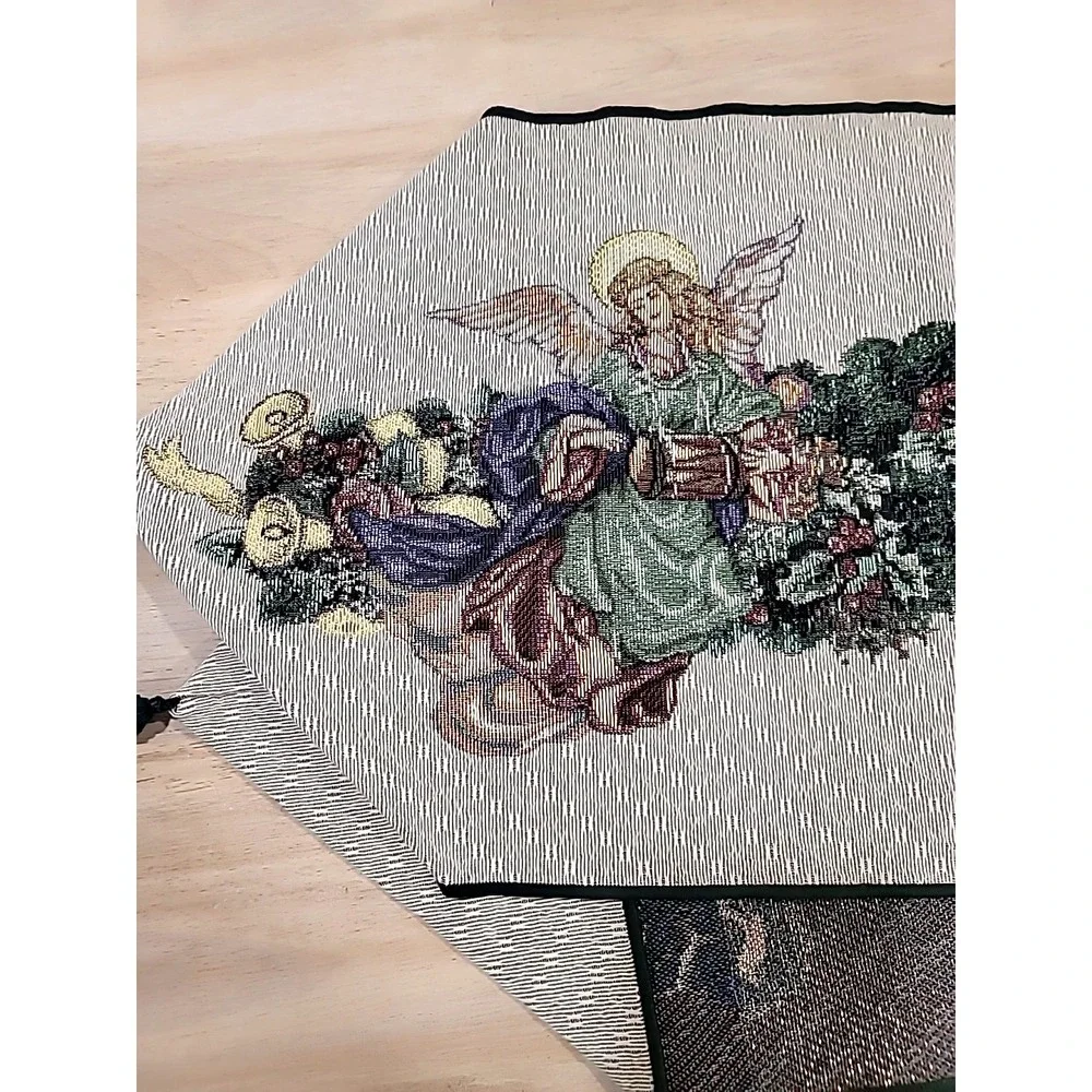 Christmas Angels w/Musical Instruments Tapestry Table Runner 13